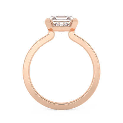 Emerald Solitaire Lab Grown Diamond Engagement Ring