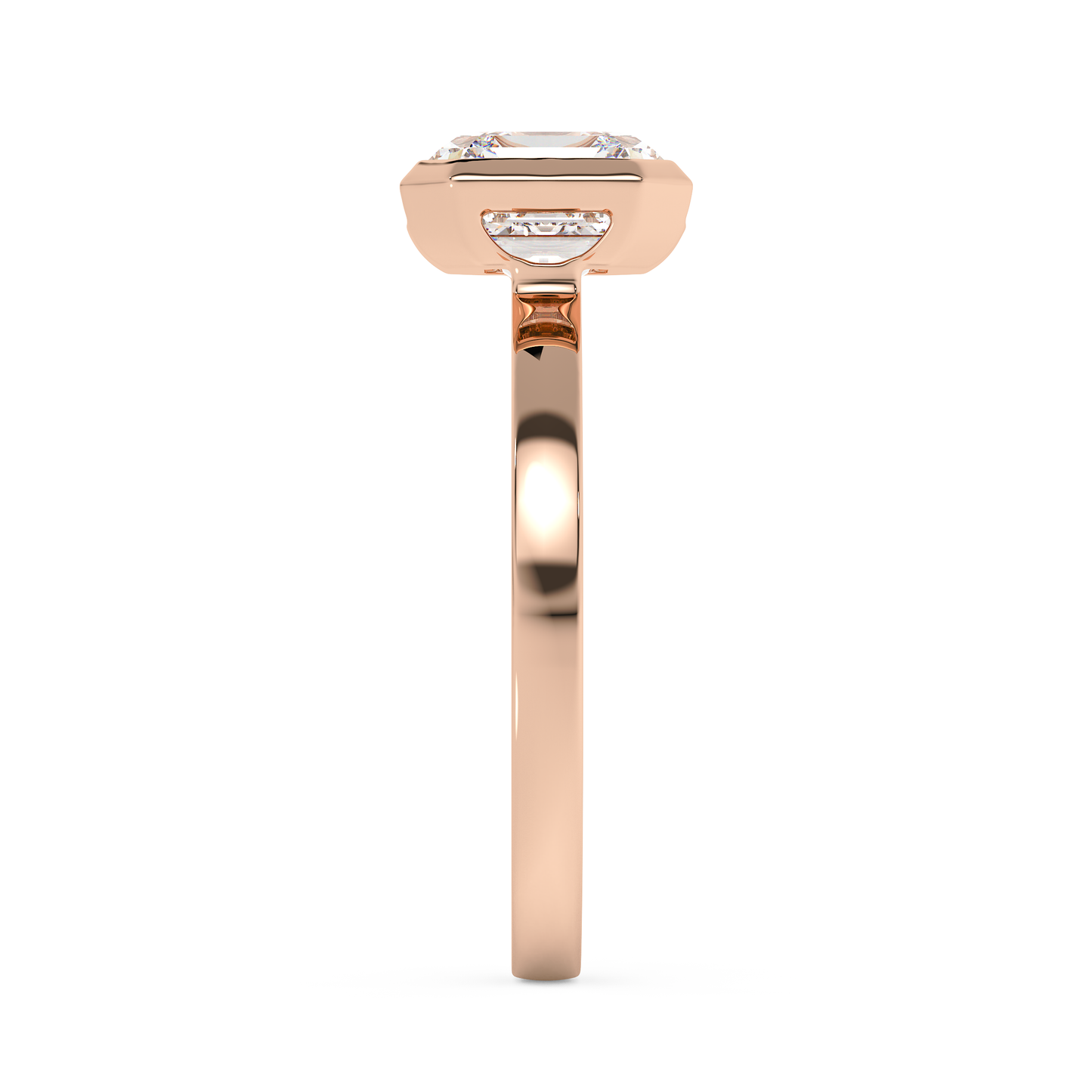 Emerald Solitaire Lab Grown Diamond Engagement Ring