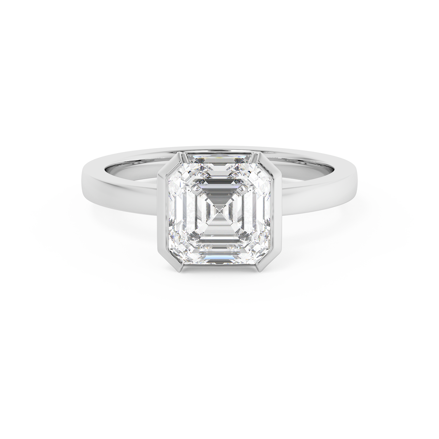 Emerald Solitaire Lab Grown Diamond Engagement Ring
