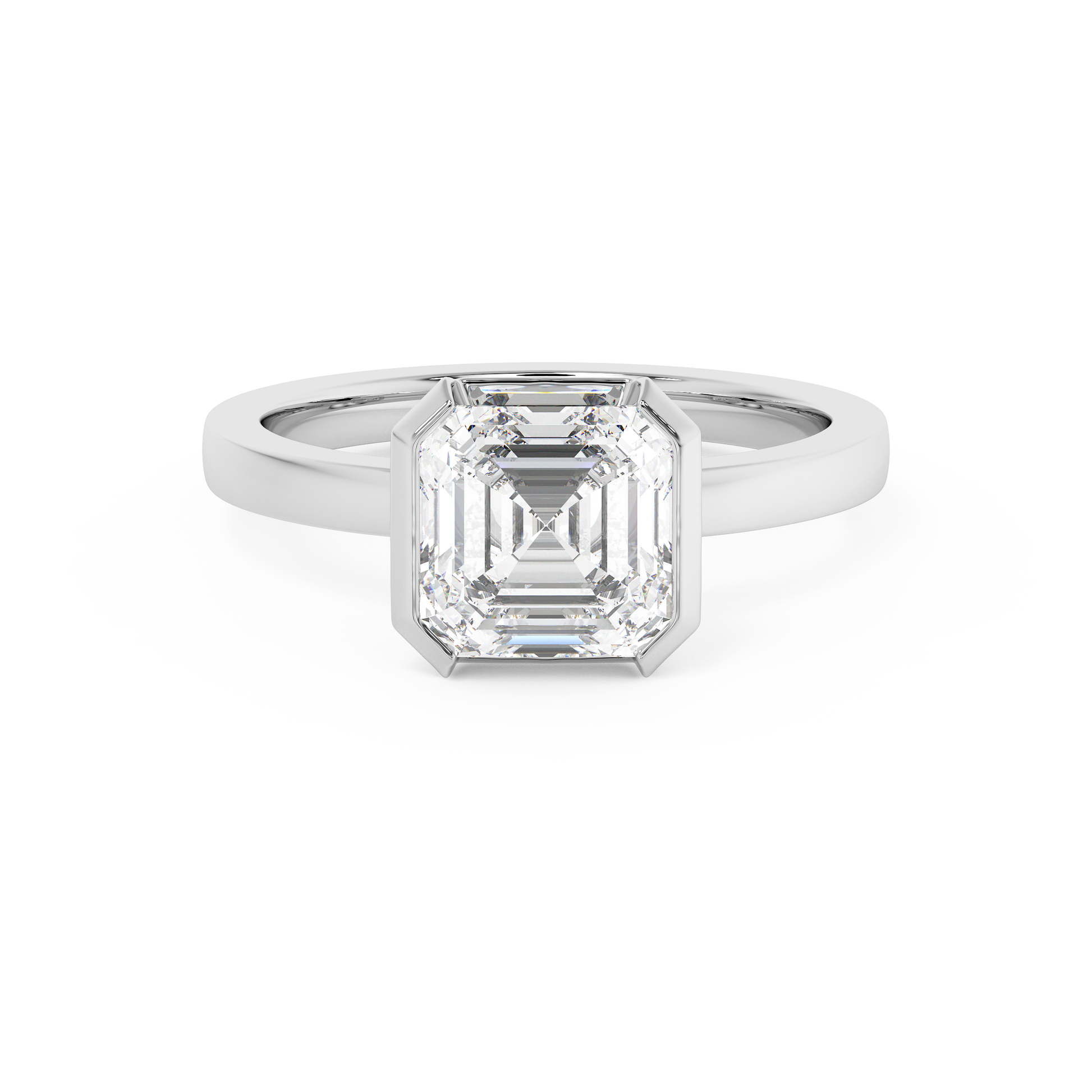 Emerald Solitaire Lab Grown Diamond Engagement Ring