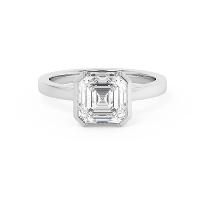 Emerald Solitaire Lab Grown Diamond Engagement Ring