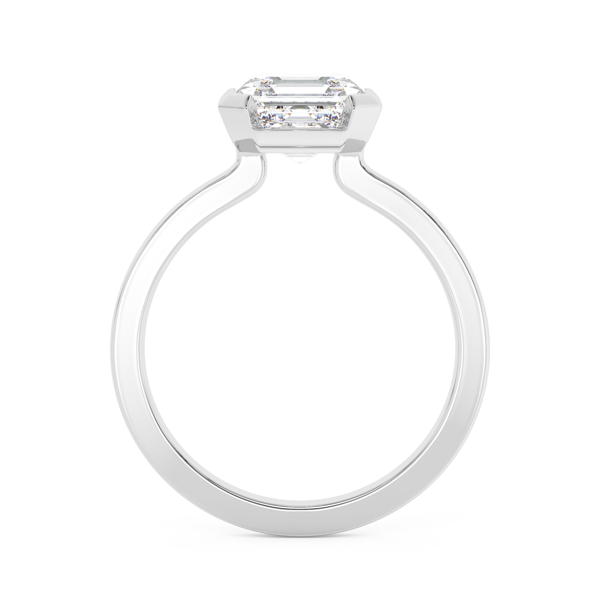 Emerald Solitaire Lab Grown Diamond Engagement Ring