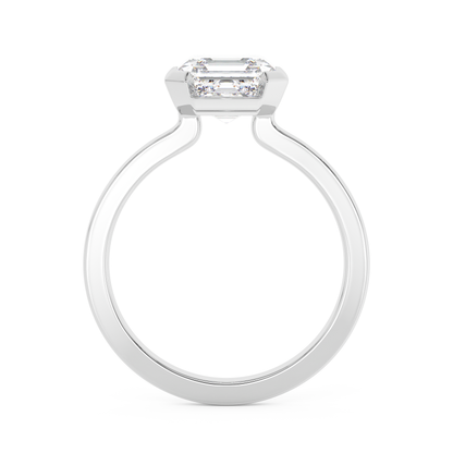 Emerald Solitaire Lab Grown Diamond Engagement Ring