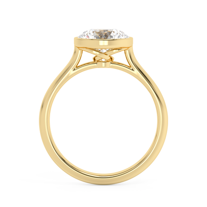 Emerald Solitaire Lab Grown Diamond Engagement Ring