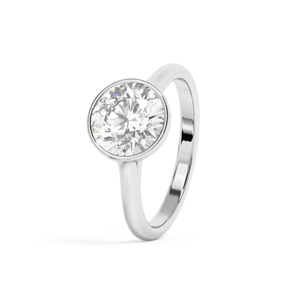 Emerald Solitaire Lab Grown Diamond Engagement Ring