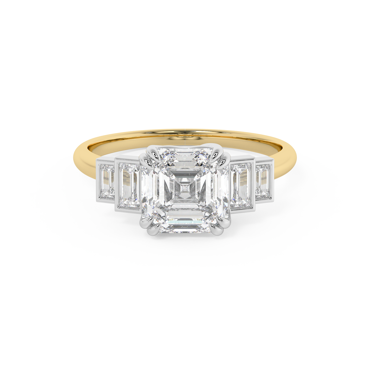Emerald Solitaire Lab Grown Diamond Engagement Ring