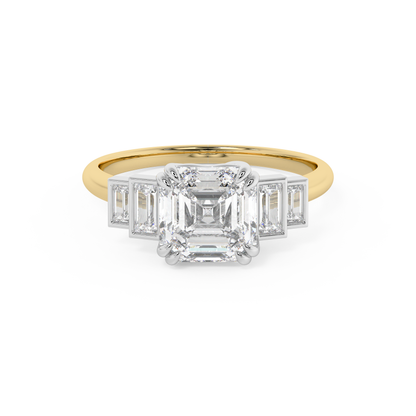 Emerald Solitaire Lab Grown Diamond Engagement Ring