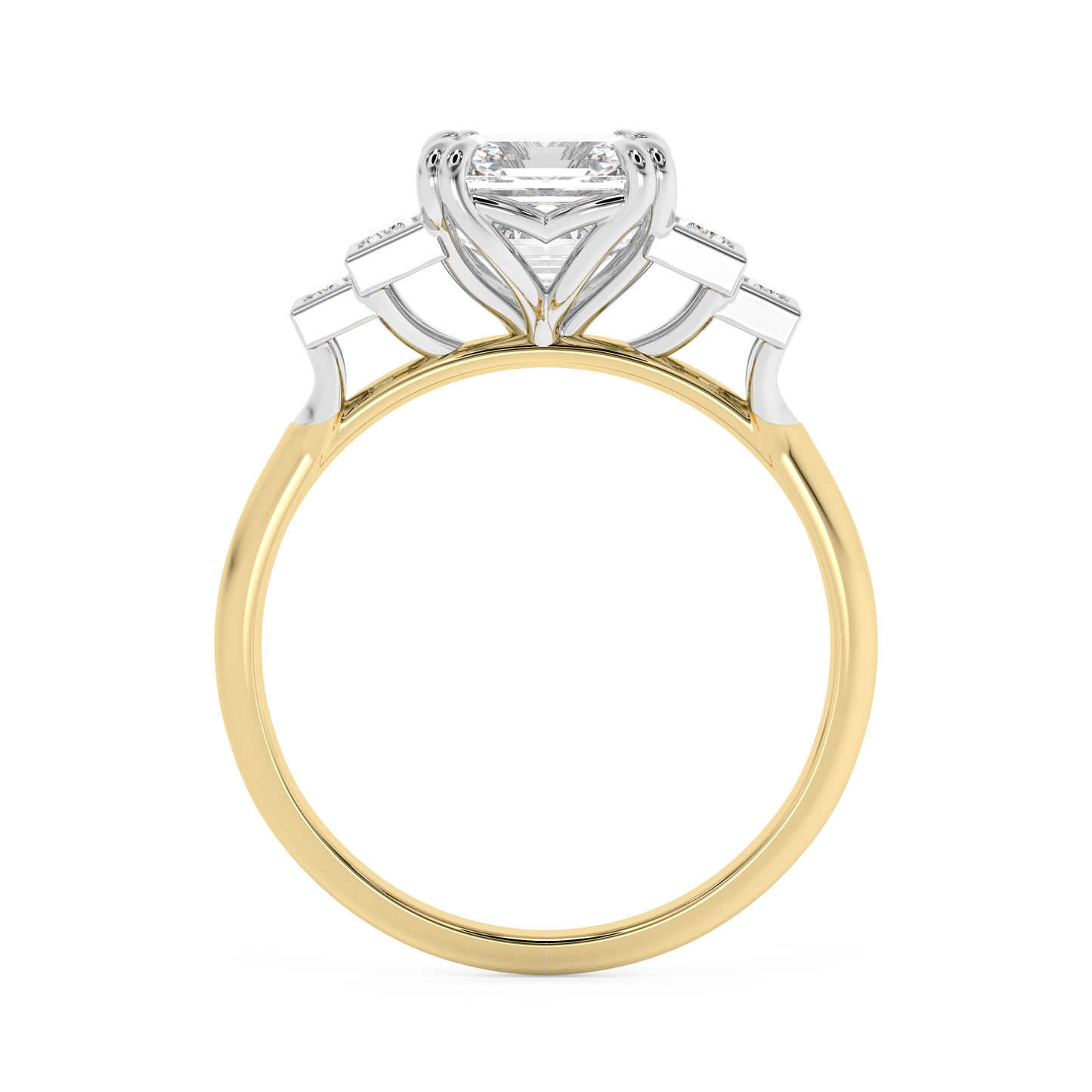 Emerald Solitaire Lab Grown Diamond Engagement Ring