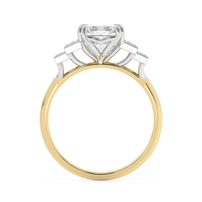 Emerald Solitaire Lab Grown Diamond Engagement Ring