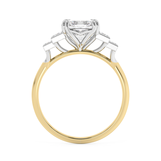 Emerald Solitaire Lab Grown Diamond Engagement Ring