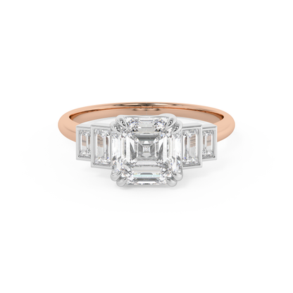 Emerald Solitaire Lab Grown Diamond Engagement Ring