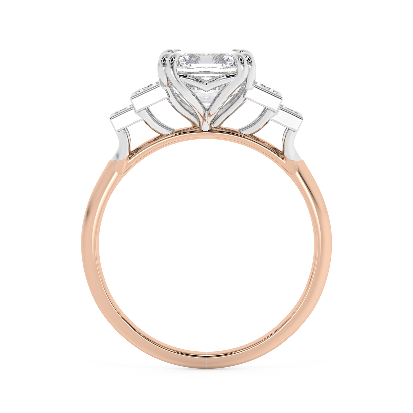 Emerald Solitaire Lab Grown Diamond Engagement Ring