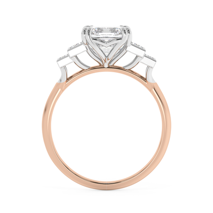 Emerald Solitaire Lab Grown Diamond Engagement Ring