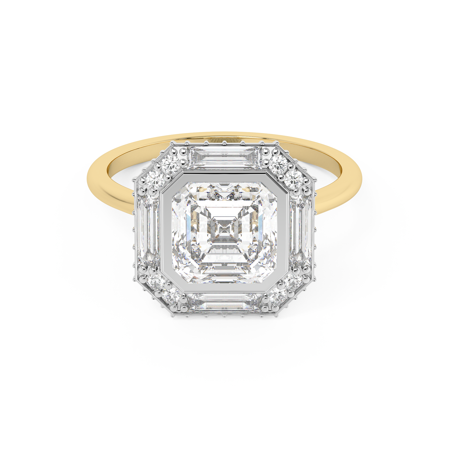 Emerald Solitaire Lab Grown Diamond Engagement Ring