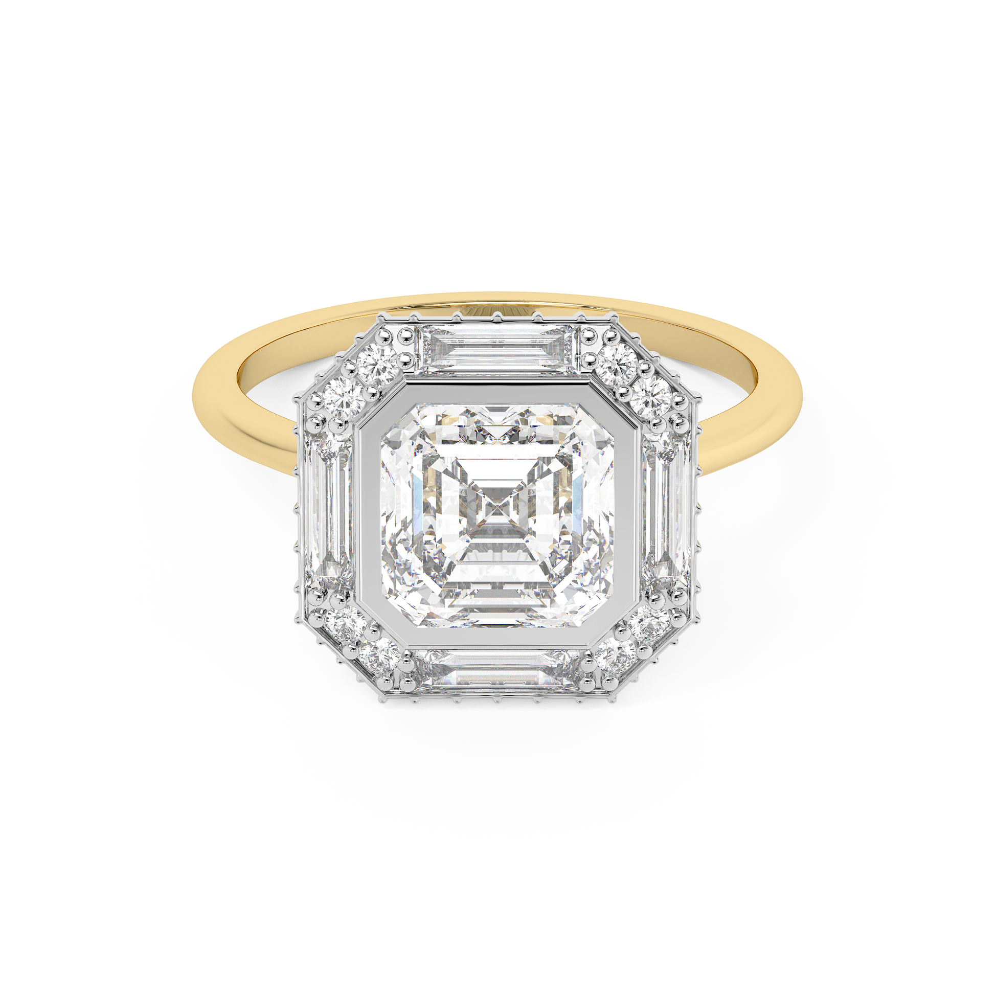 Emerald Solitaire Lab Grown Diamond Engagement Ring