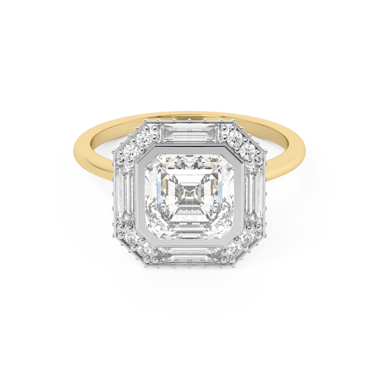 Emerald Solitaire Lab Grown Diamond Engagement Ring
