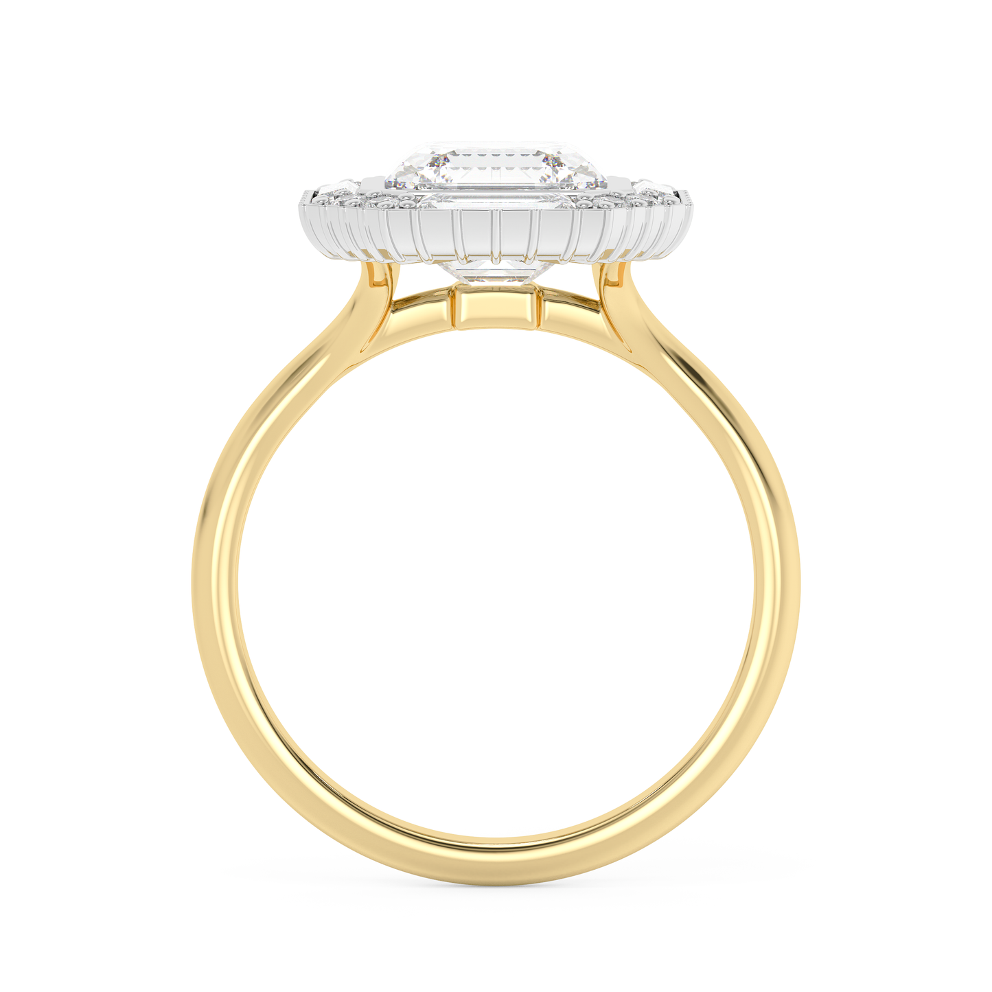Emerald Solitaire Lab Grown Diamond Engagement Ring