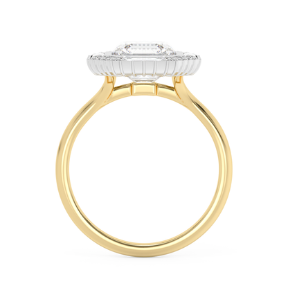Emerald Solitaire Lab Grown Diamond Engagement Ring