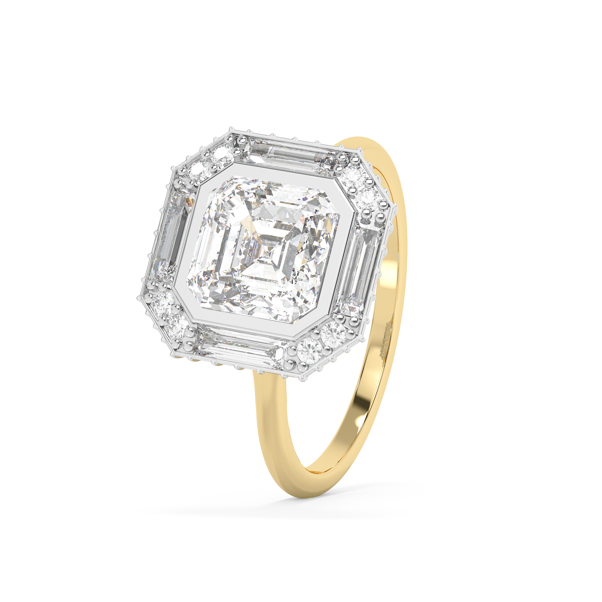 Emerald Solitaire Lab Grown Diamond Engagement Ring