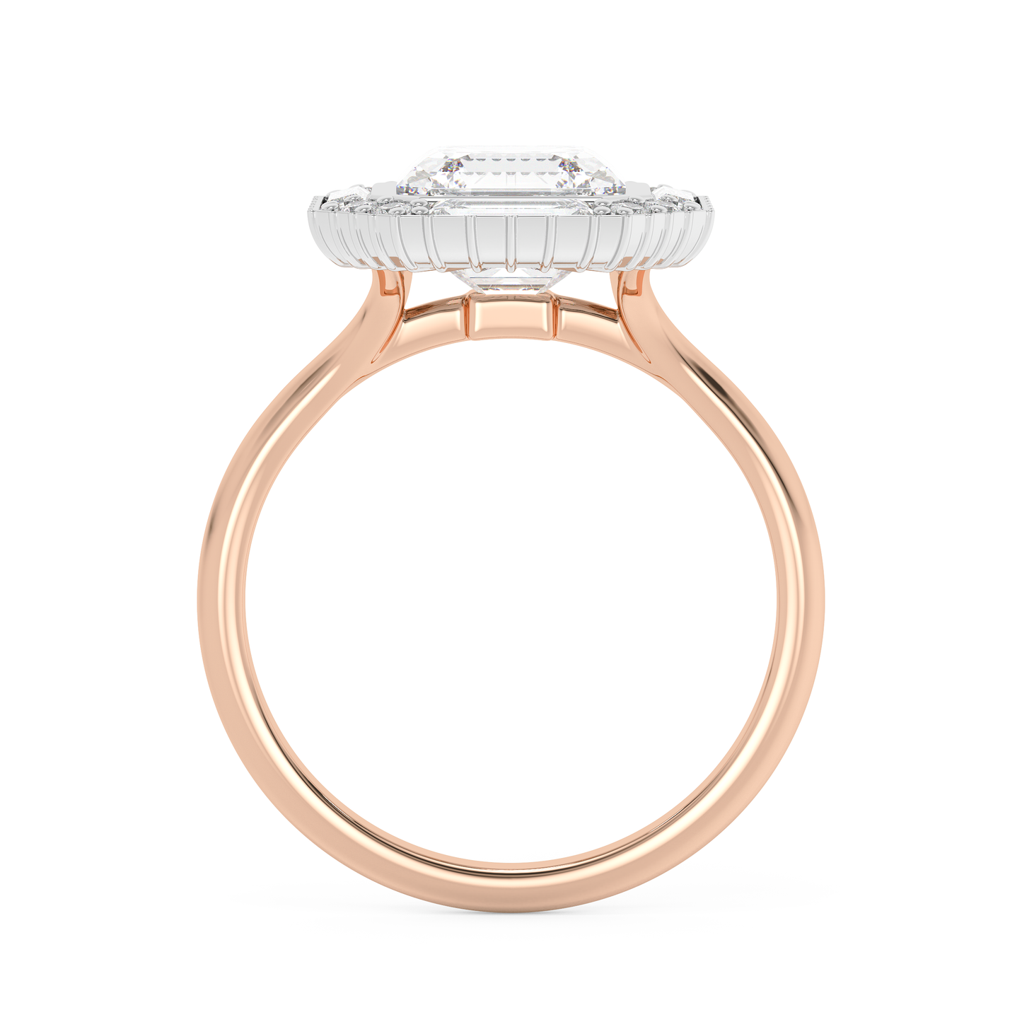 Emerald Solitaire Lab Grown Diamond Engagement Ring