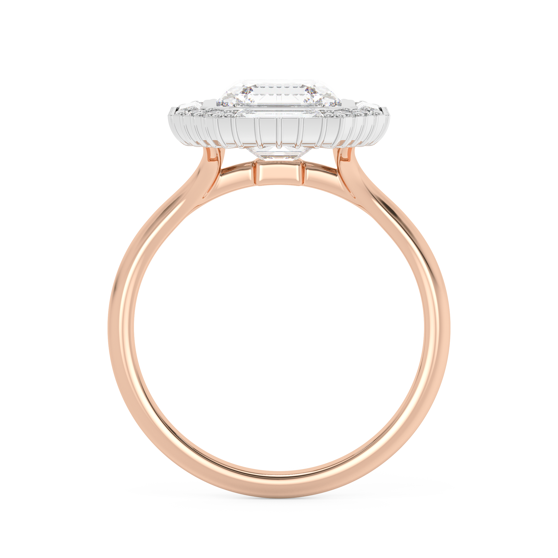 Emerald Solitaire Lab Grown Diamond Engagement Ring