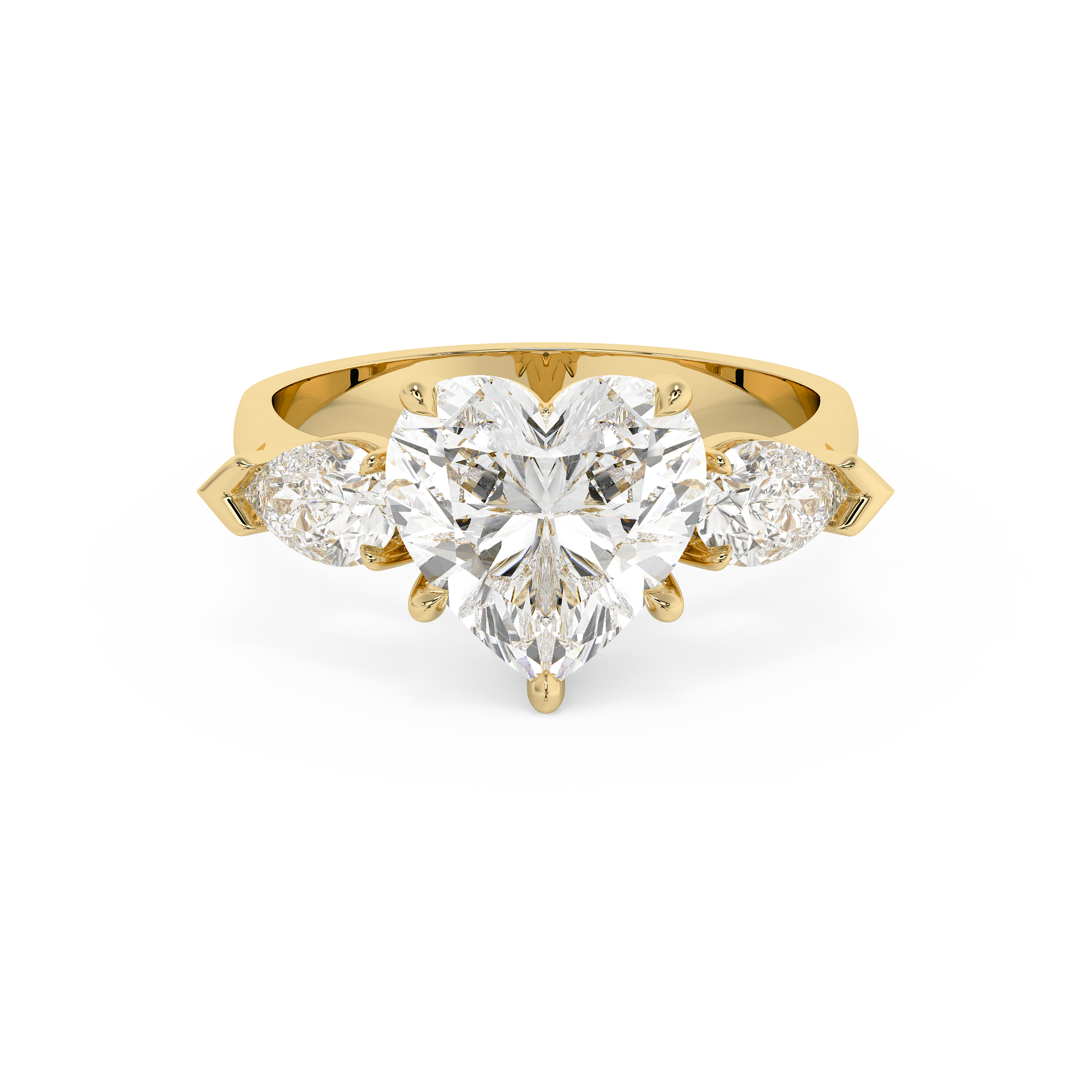 Emerald Solitaire Lab Grown Diamond Engagement Ring