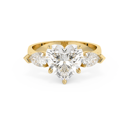 Emerald Solitaire Lab Grown Diamond Engagement Ring