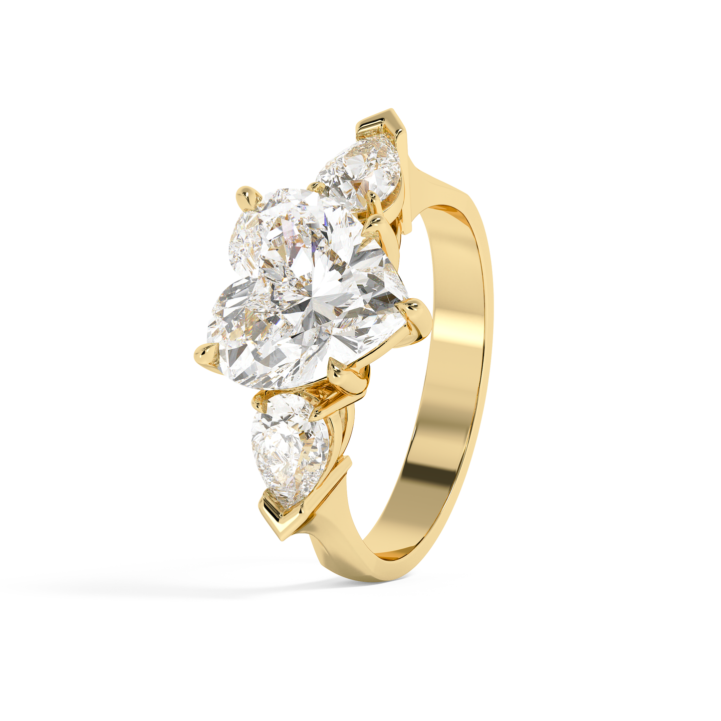 Emerald Solitaire Lab Grown Diamond Engagement Ring