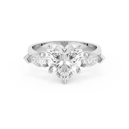 Emerald Solitaire Lab Grown Diamond Engagement Ring