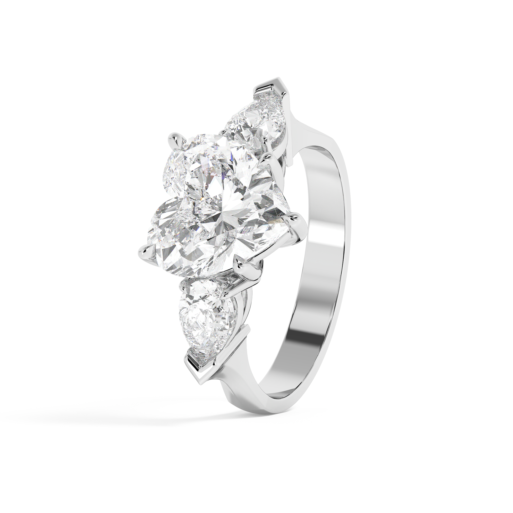 Emerald Solitaire Lab Grown Diamond Engagement Ring
