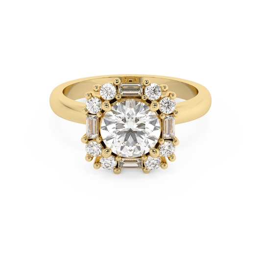 Emerald Solitaire Lab Grown Diamond Engagement Ring