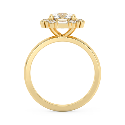 Emerald Solitaire Lab Grown Diamond Engagement Ring