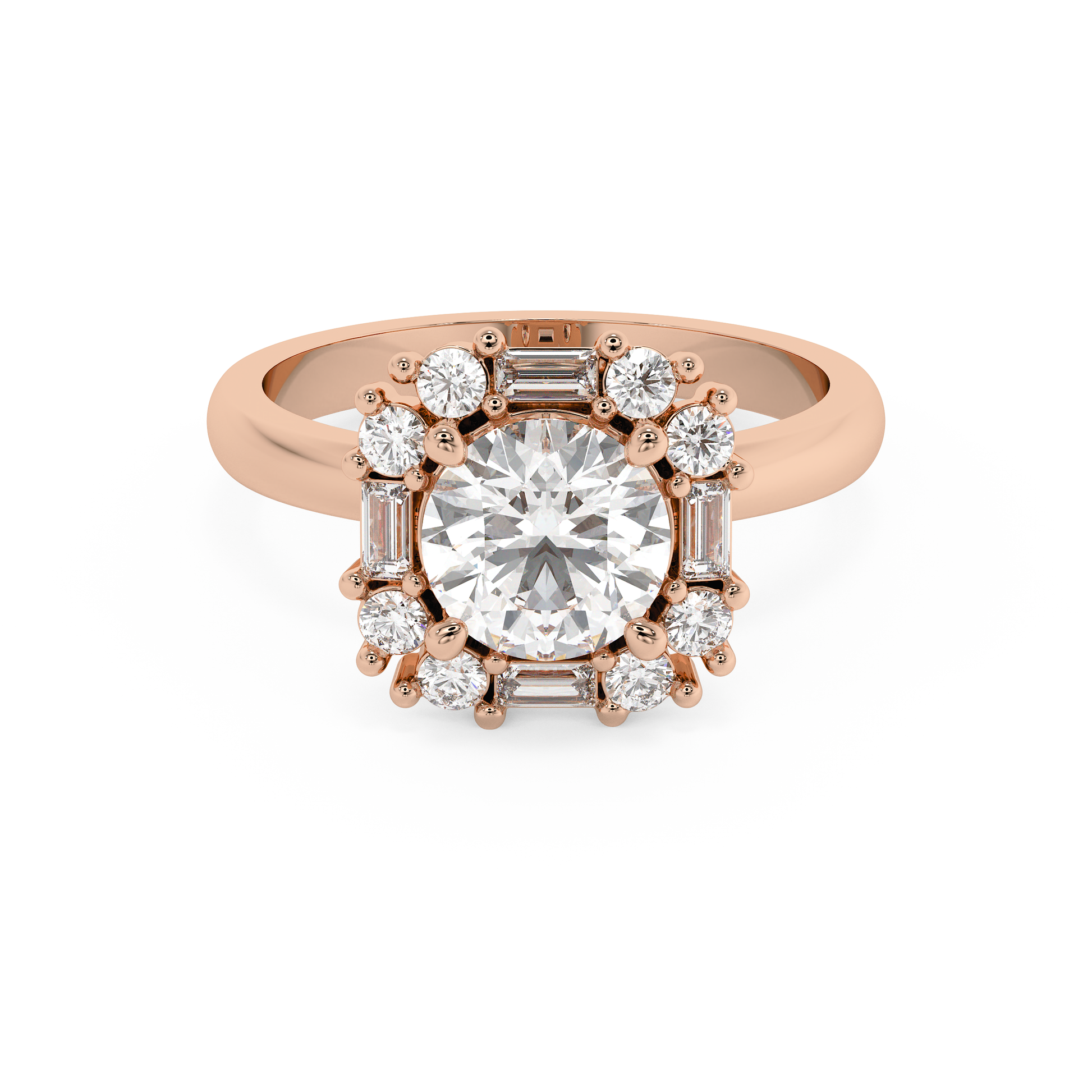 Emerald Solitaire Lab Grown Diamond Engagement Ring