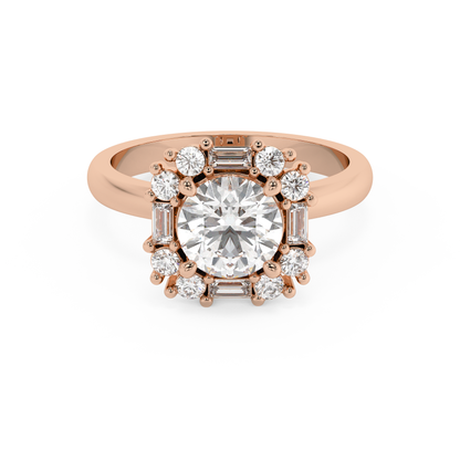 Emerald Solitaire Lab Grown Diamond Engagement Ring