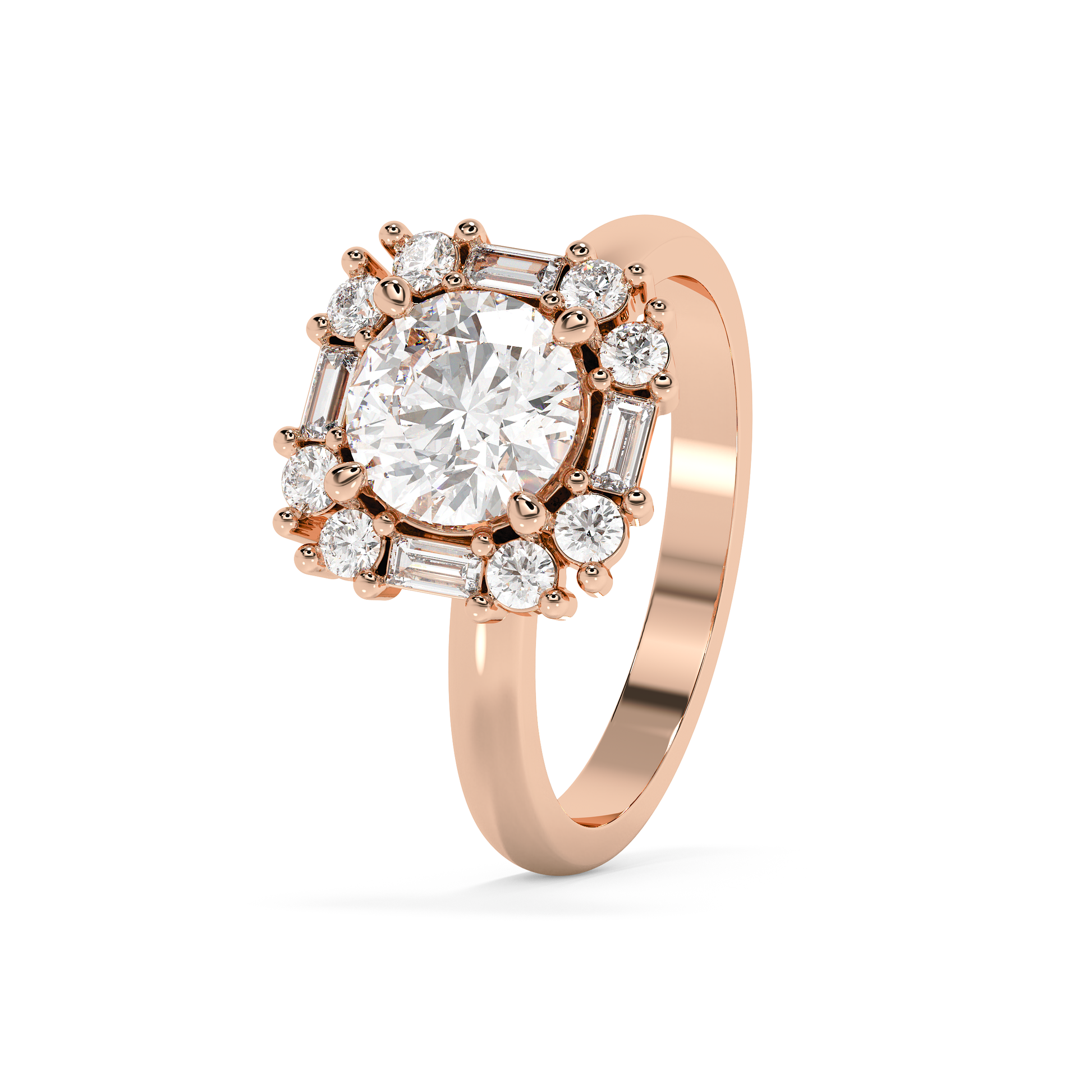 Emerald Solitaire Lab Grown Diamond Engagement Ring