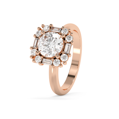 Emerald Solitaire Lab Grown Diamond Engagement Ring