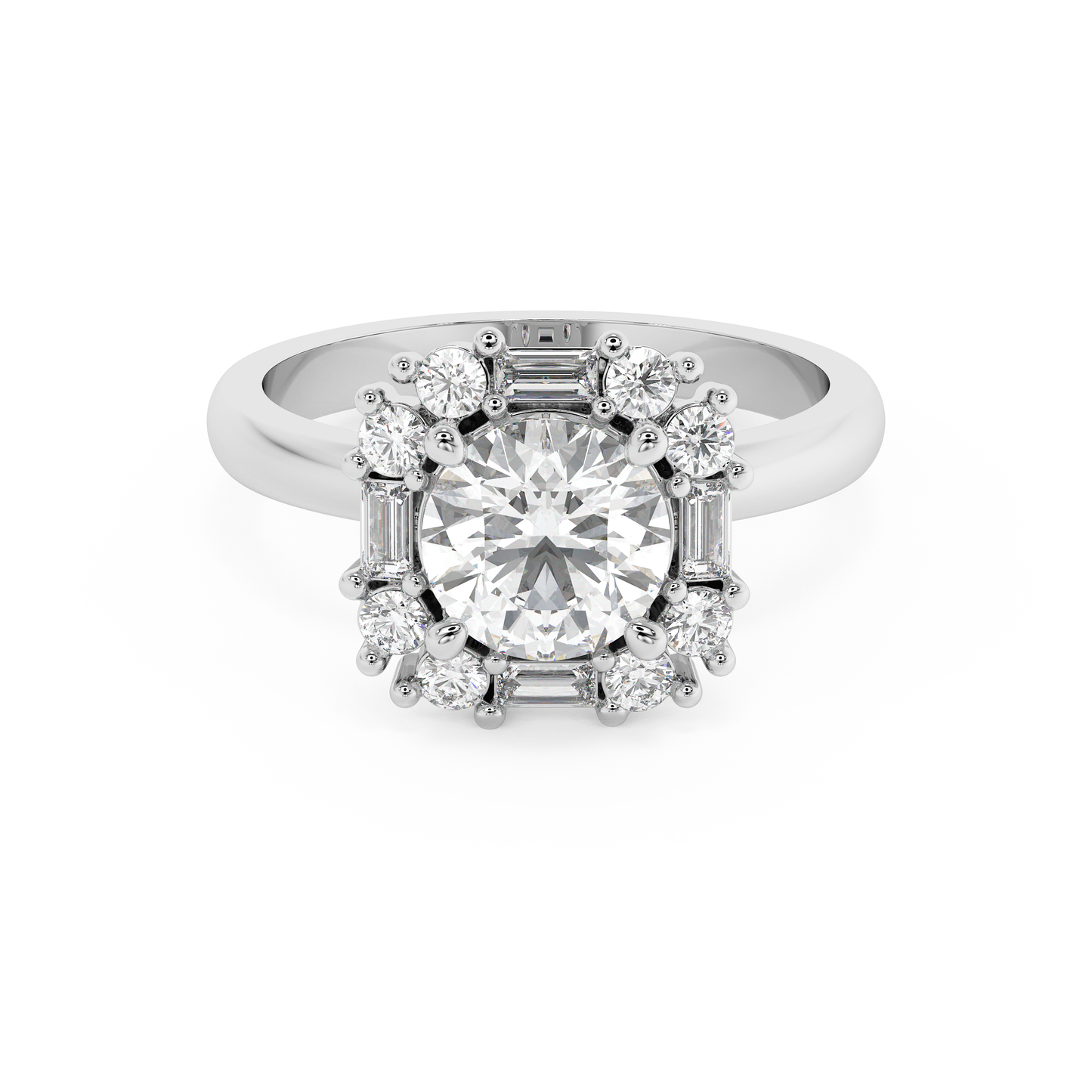 Emerald Solitaire Lab Grown Diamond Engagement Ring
