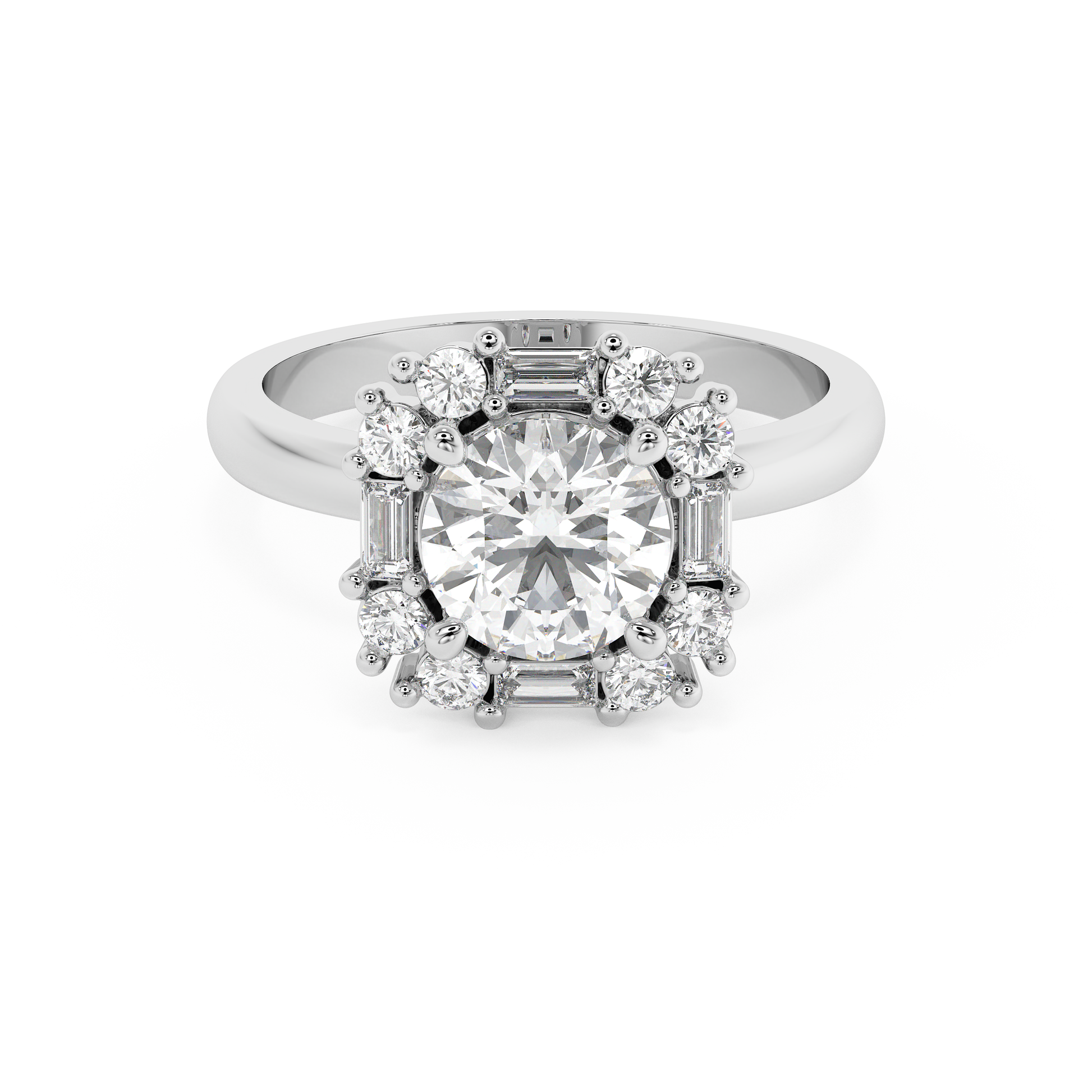 Emerald Solitaire Lab Grown Diamond Engagement Ring