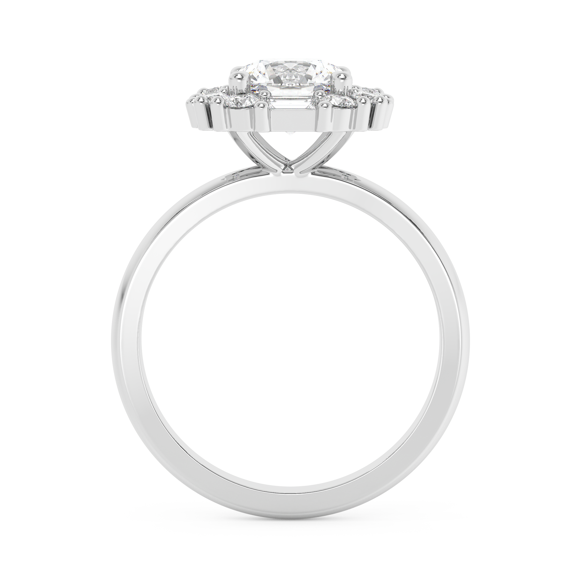 Emerald Solitaire Lab Grown Diamond Engagement Ring