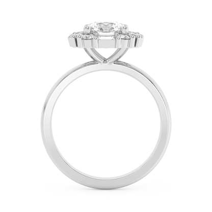 Emerald Solitaire Lab Grown Diamond Engagement Ring