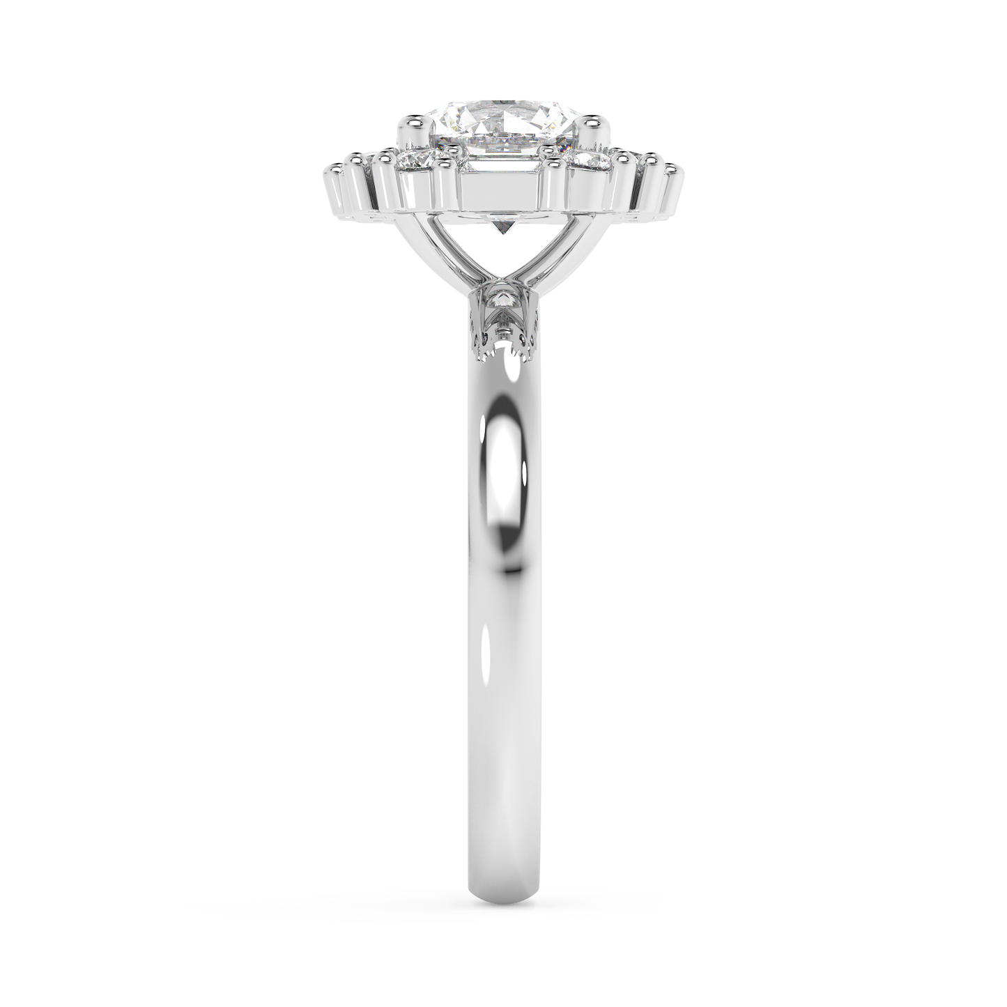 Emerald Solitaire Lab Grown Diamond Engagement Ring