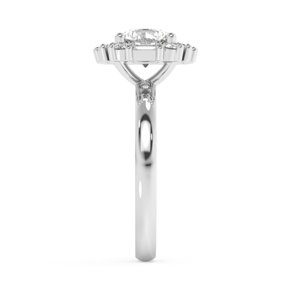 Emerald Solitaire Lab Grown Diamond Engagement Ring