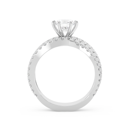 Emerald Solitaire Lab Grown Diamond Engagement Ring