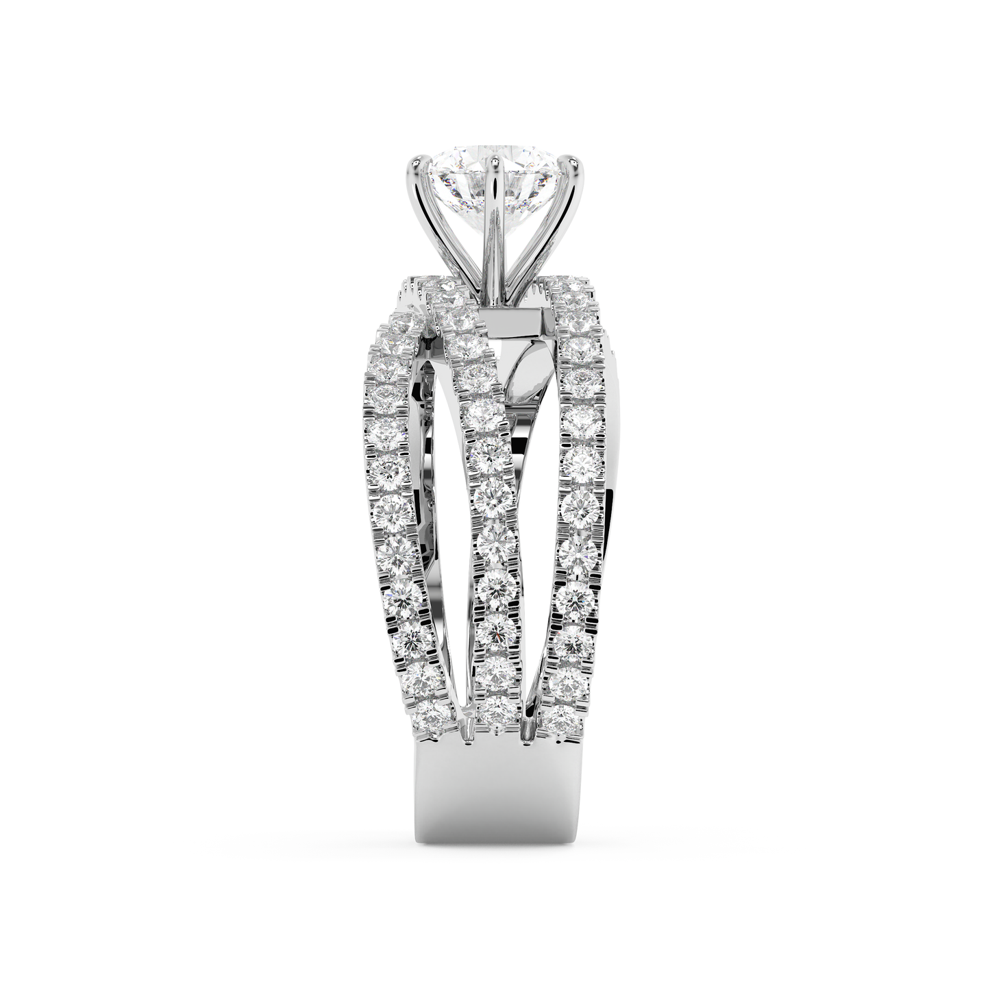 Emerald Solitaire Lab Grown Diamond Engagement Ring
