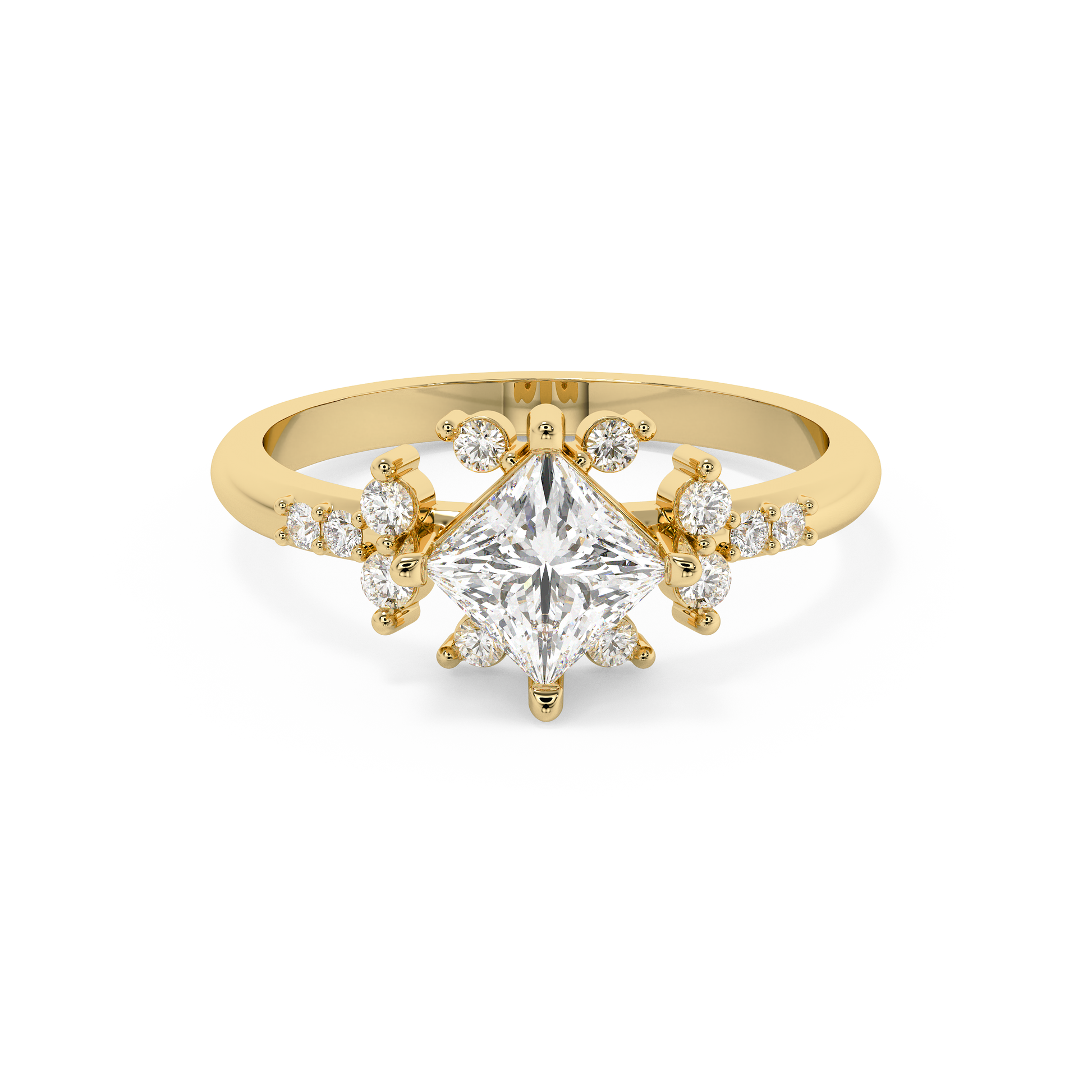 Emerald Solitaire Lab Grown Diamond Engagement Ring