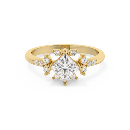 Emerald Solitaire Lab Grown Diamond Engagement Ring