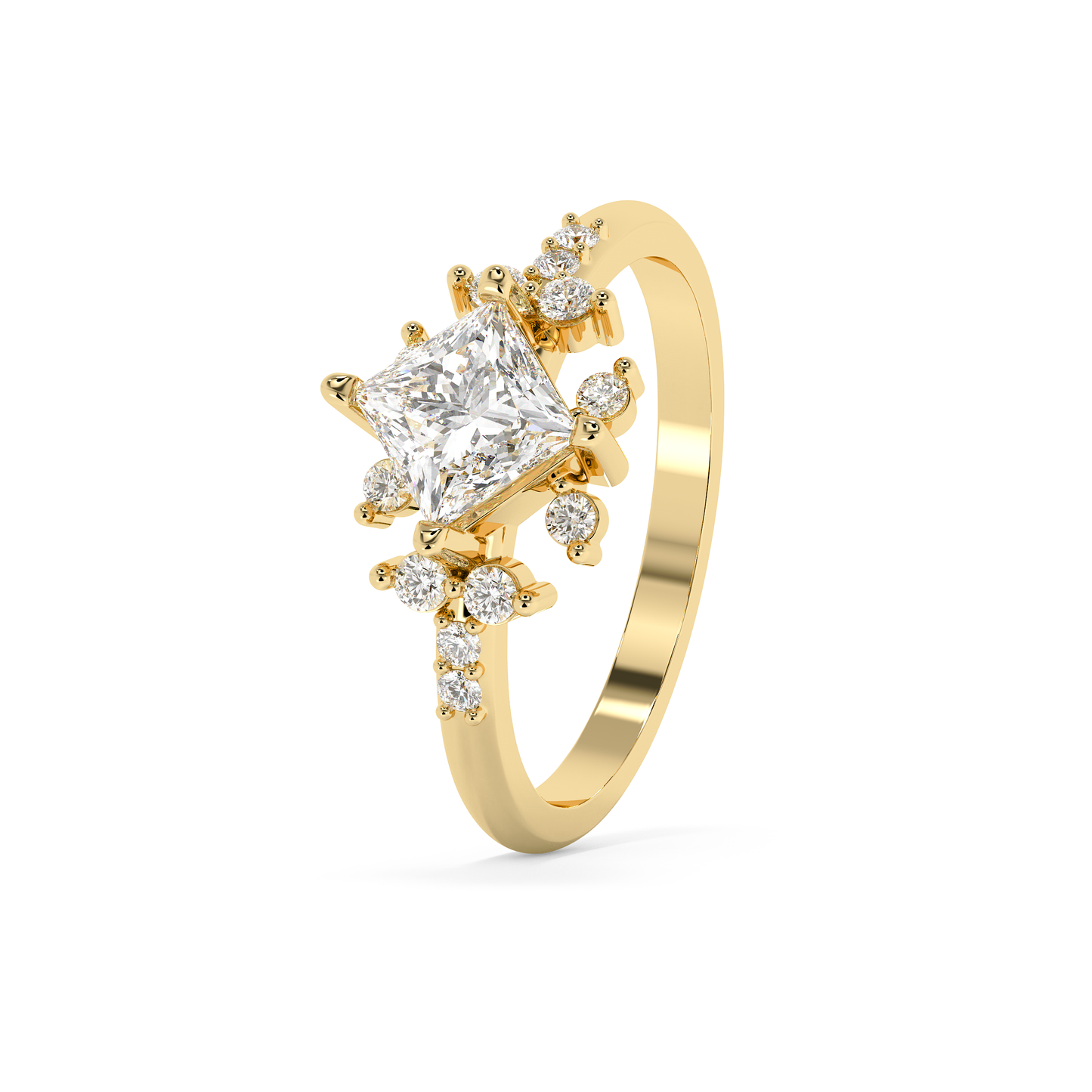 Emerald Solitaire Lab Grown Diamond Engagement Ring