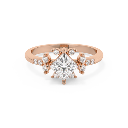 Emerald Solitaire Lab Grown Diamond Engagement Ring