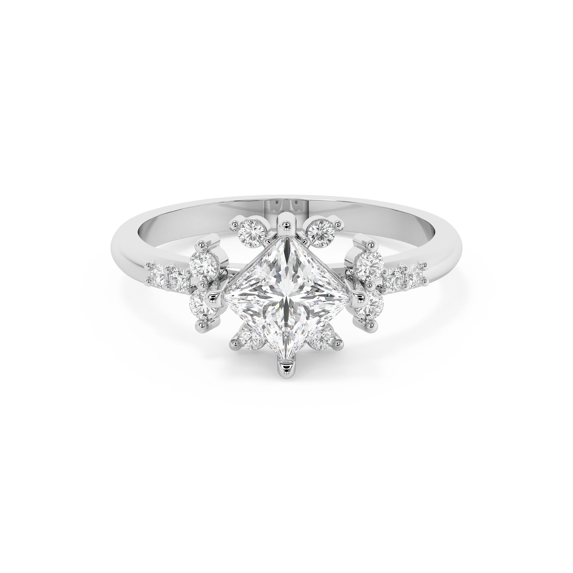 Emerald Solitaire Lab Grown Diamond Engagement Ring