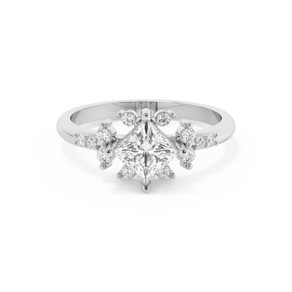 Emerald Solitaire Lab Grown Diamond Engagement Ring